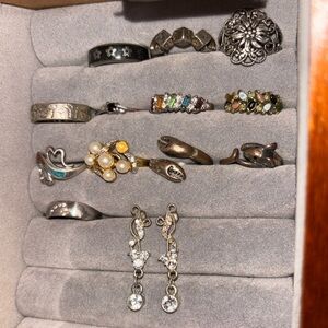 Elegant Silver and Gold Pearl Earrings